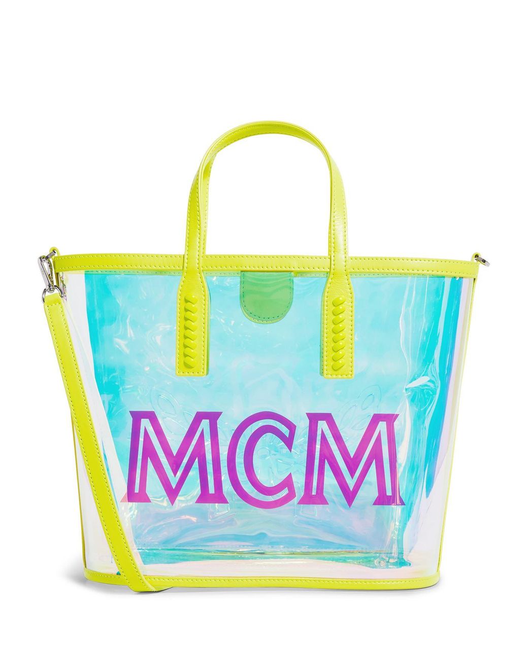 Mcm Woman Multicolor Nylon And Pvc Shopping Bag 