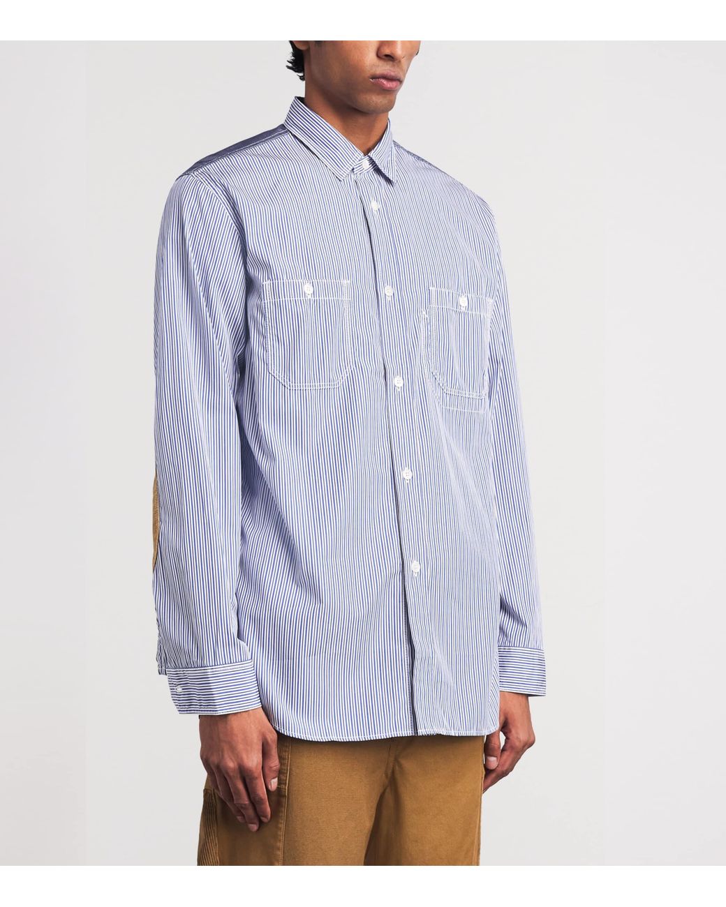 Junya Watanabe Blue Cotton Stripe Shirt for men