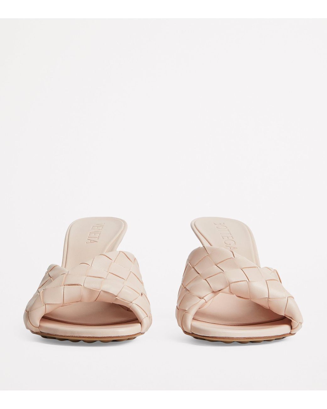 Bottega Veneta Pink Leather Intrecciato Blink Mules 80