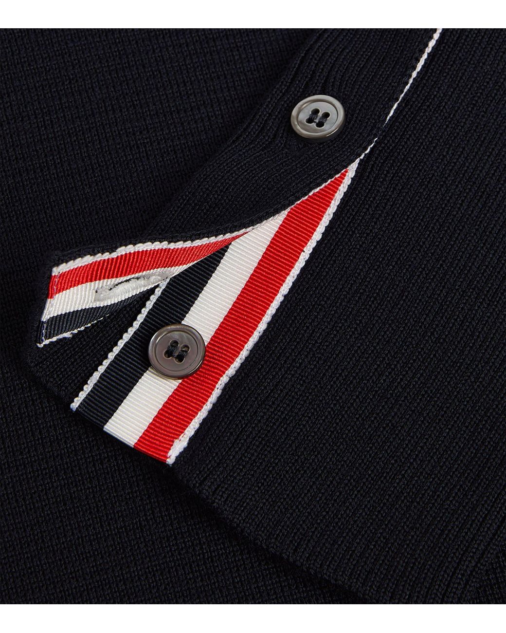 Thom Browne Blue Merino Wool -Bar Sweater for men