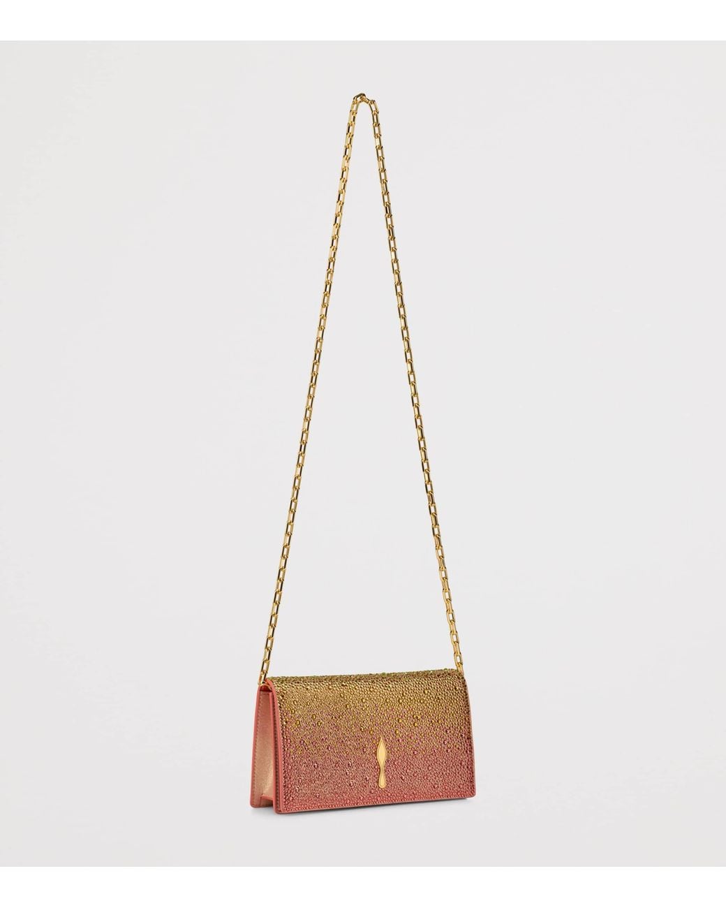 Christian Louboutin Brown Bettina Strass Botanica Clutch Bag