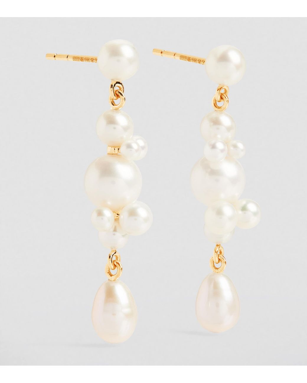Sophie Bille Brahe Metallic And Pearl Petite Splash Earrings