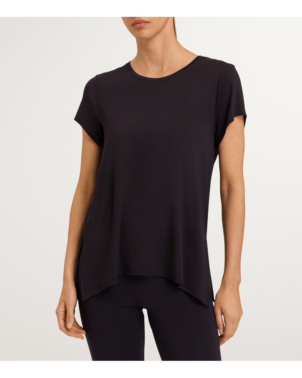 Hanro Black Modal Yoga T-Shirt