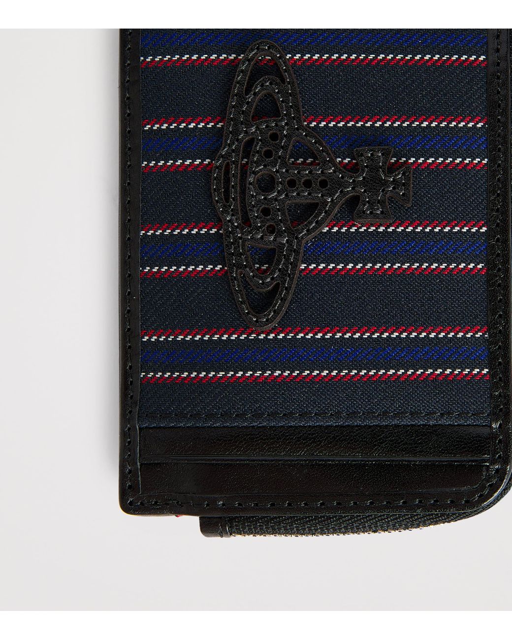 Vivienne Westwood Blue Stripe Zip Card Holder for men
