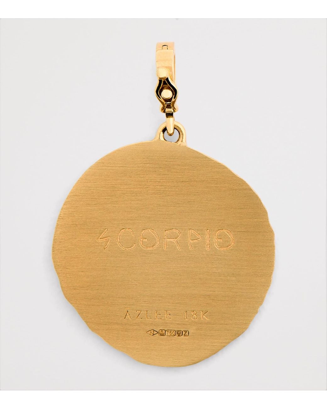 Azlee Metallic Large And Diamond Scorpio Coin Charm