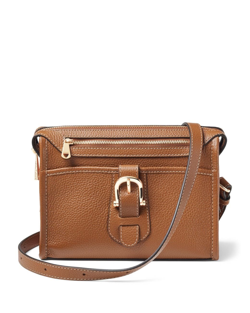 Aspinal Brown Small Leather Bella Cross-Body Satchel