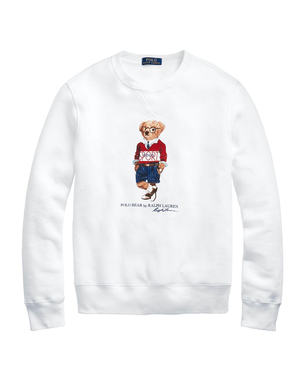 Polo Bear Ralph Lauren White Crewneck Sweater Pullover 
