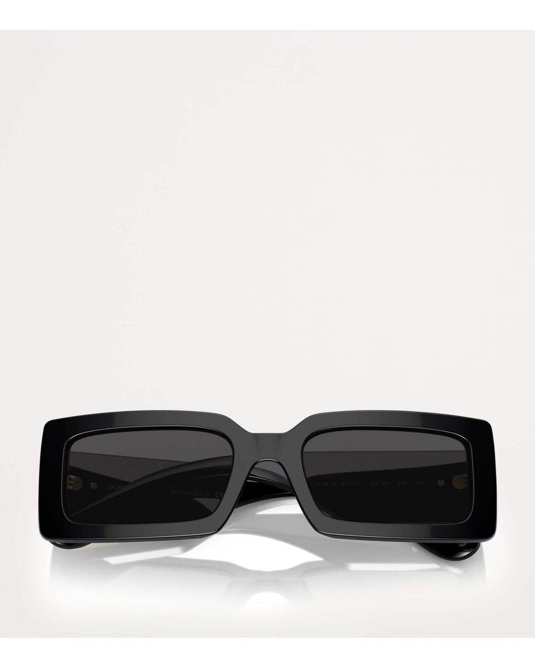 Dolce & Gabbana Black Acetate Rectangle Sunglasses