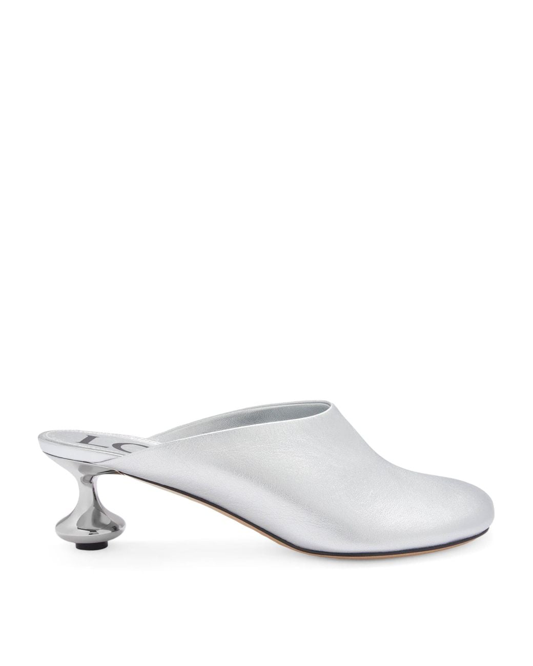 Loewe White Metallic Leather Toy Mules 45