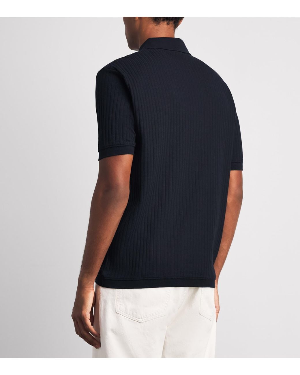 Samsøe & Samsøe Blue Organic Cotton Rib-Kit Sajase Polo Shirt for men