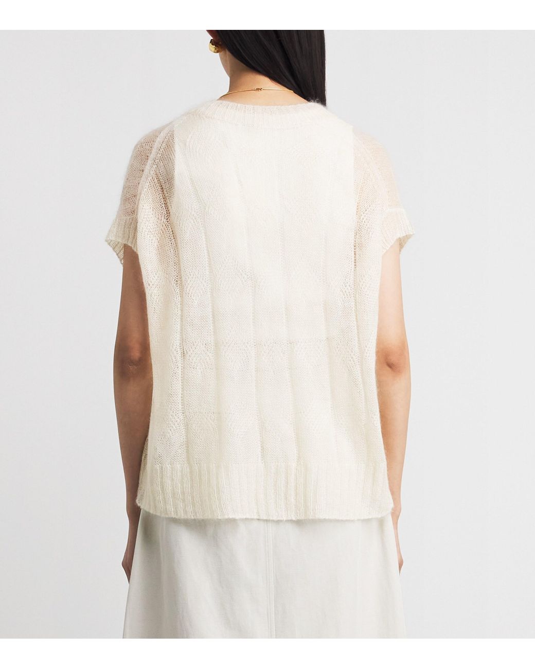 Joseph White Mohair-Silk Voile Mar Sweater