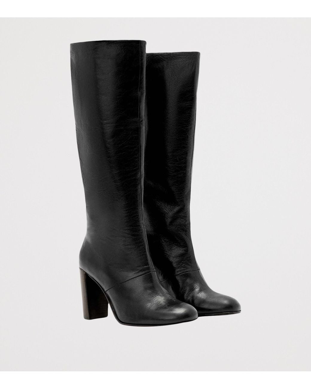 AllSaints Black Leather Marisa High Boots