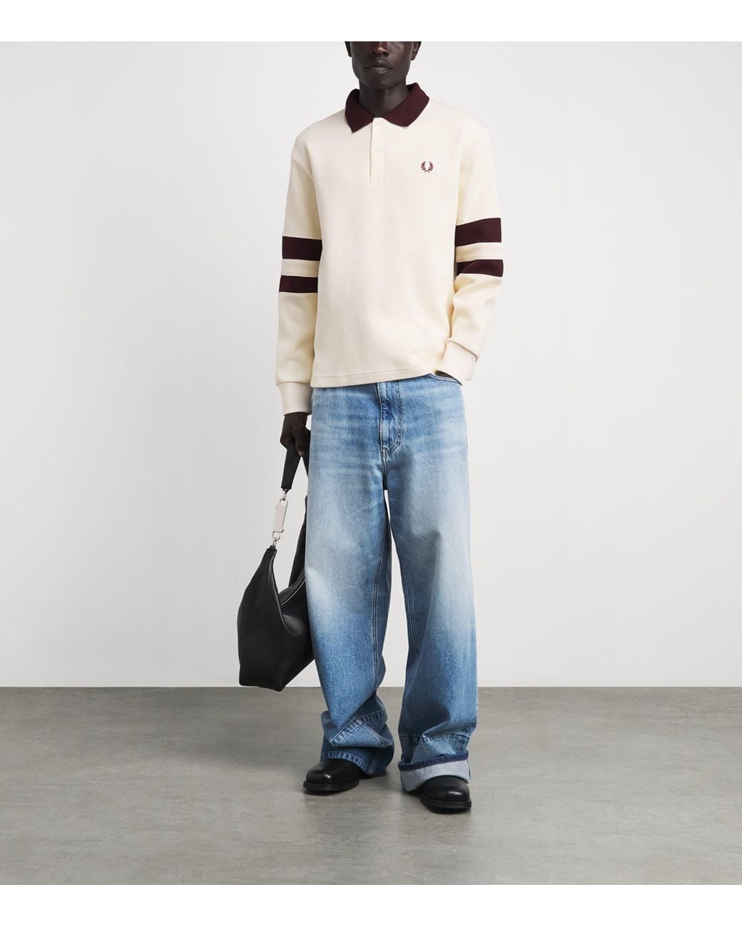 Fred Perry White Cotton Logo Polo Sweatshirt for men