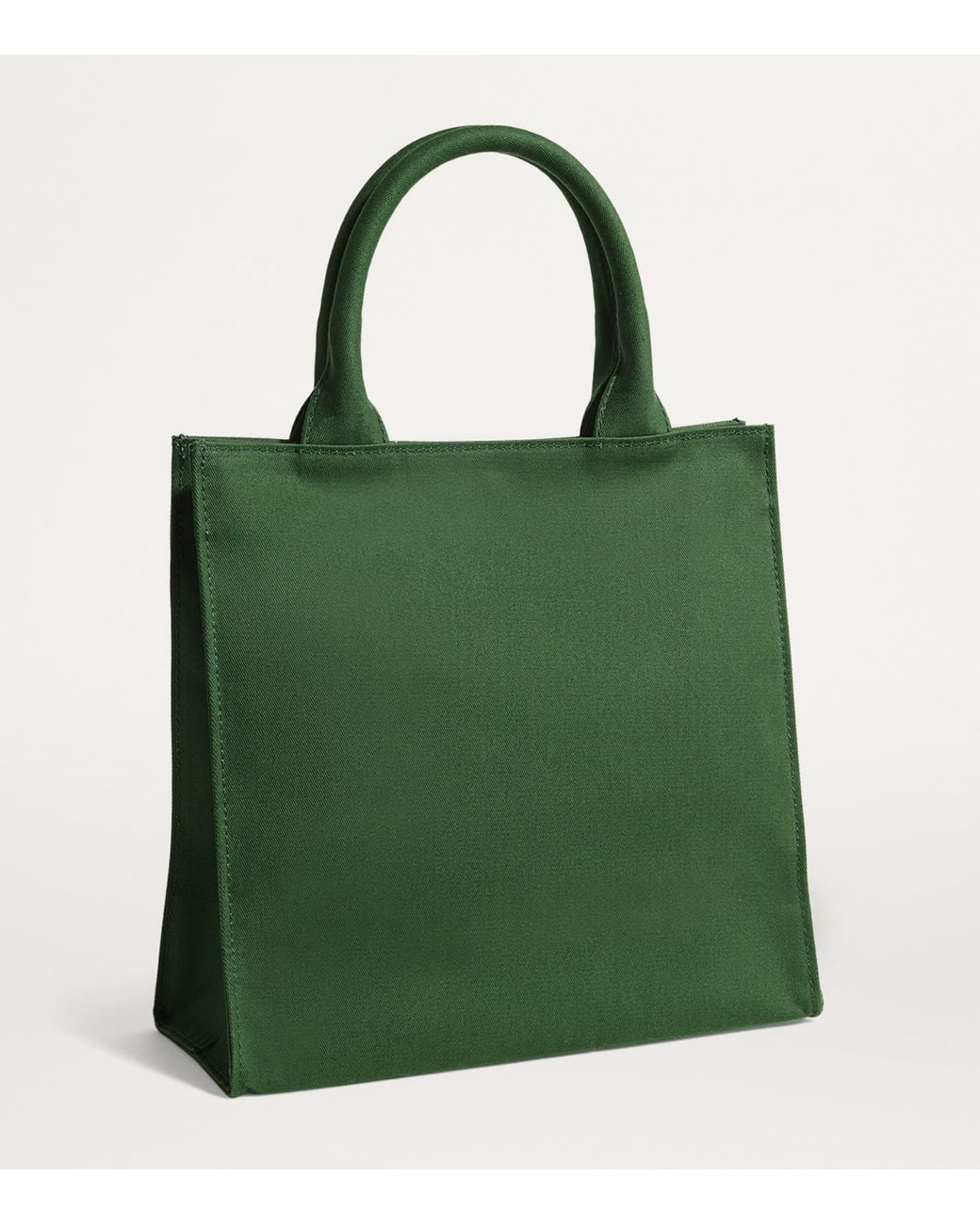 Harrods Green Small Cotton Logo Tote Bag