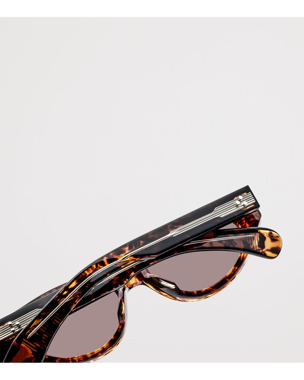 Jacques Marie Mage Black Tortoiseshell Krasner Oval Sunglasses