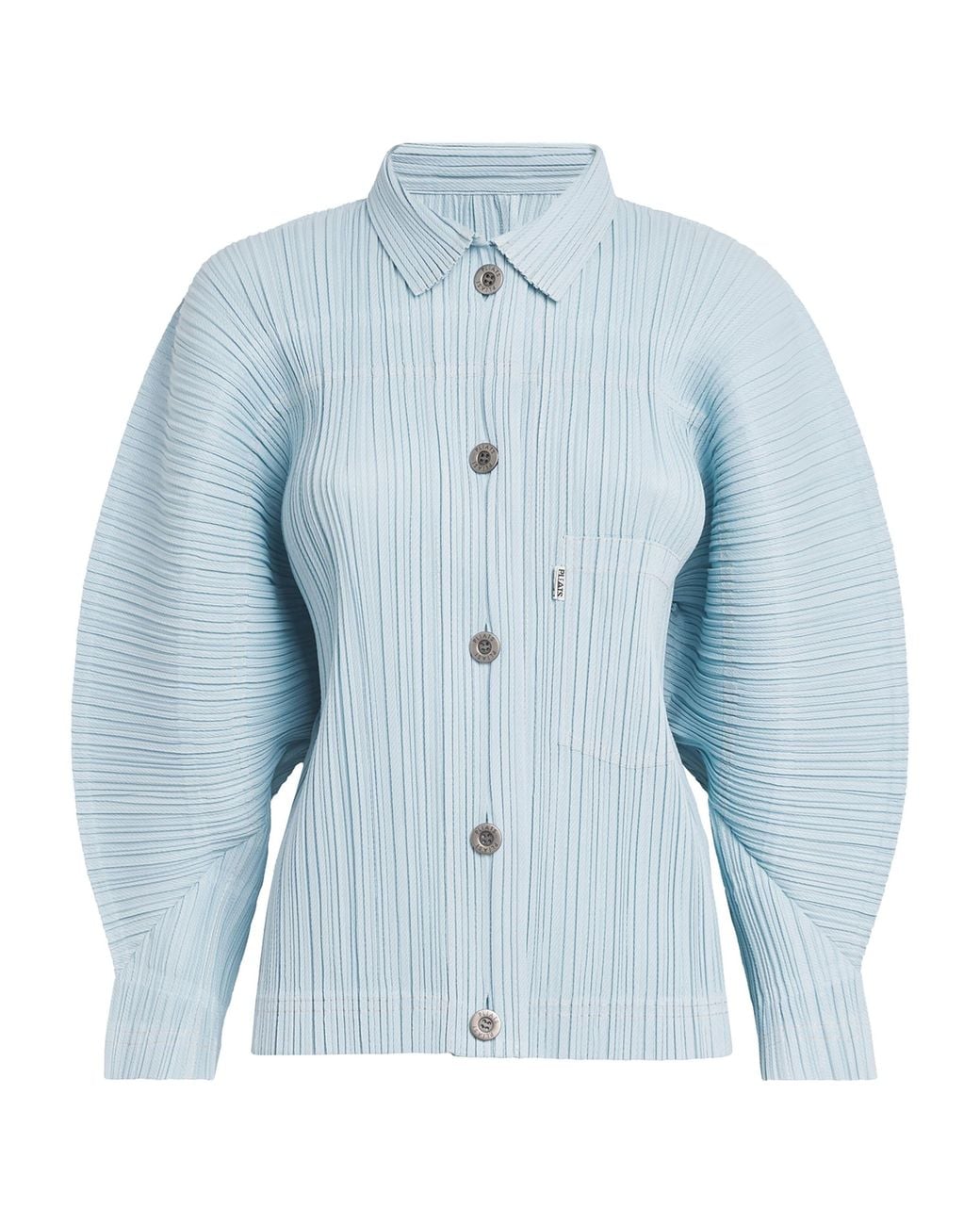 Pleats Please Issey Miyake Blue Cotton Denim Jacket