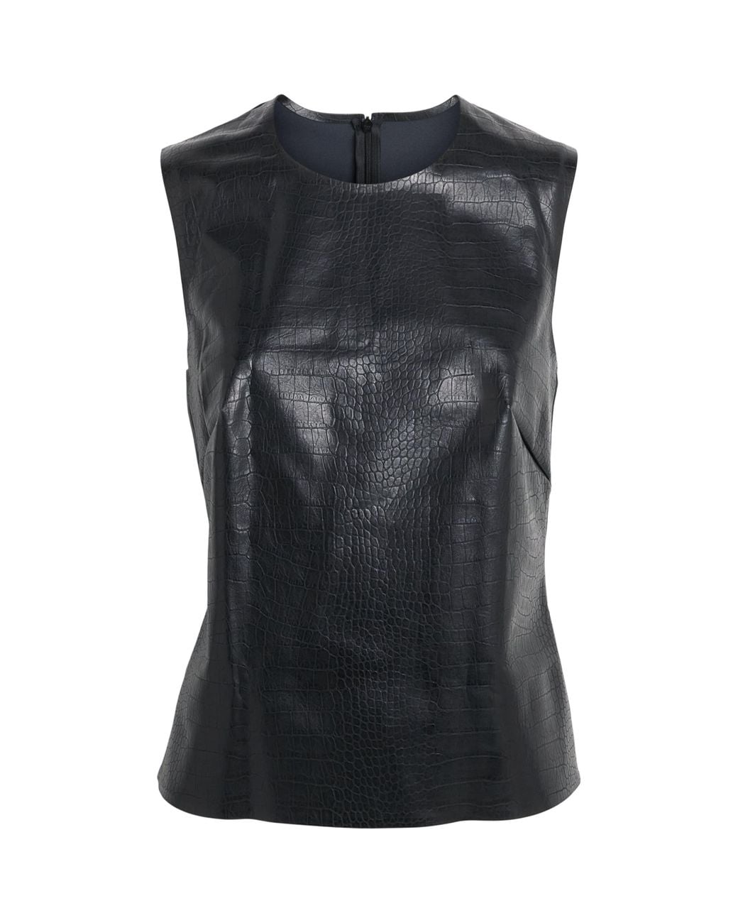 Wolford Black Croc-Effect Faux-Leather Top