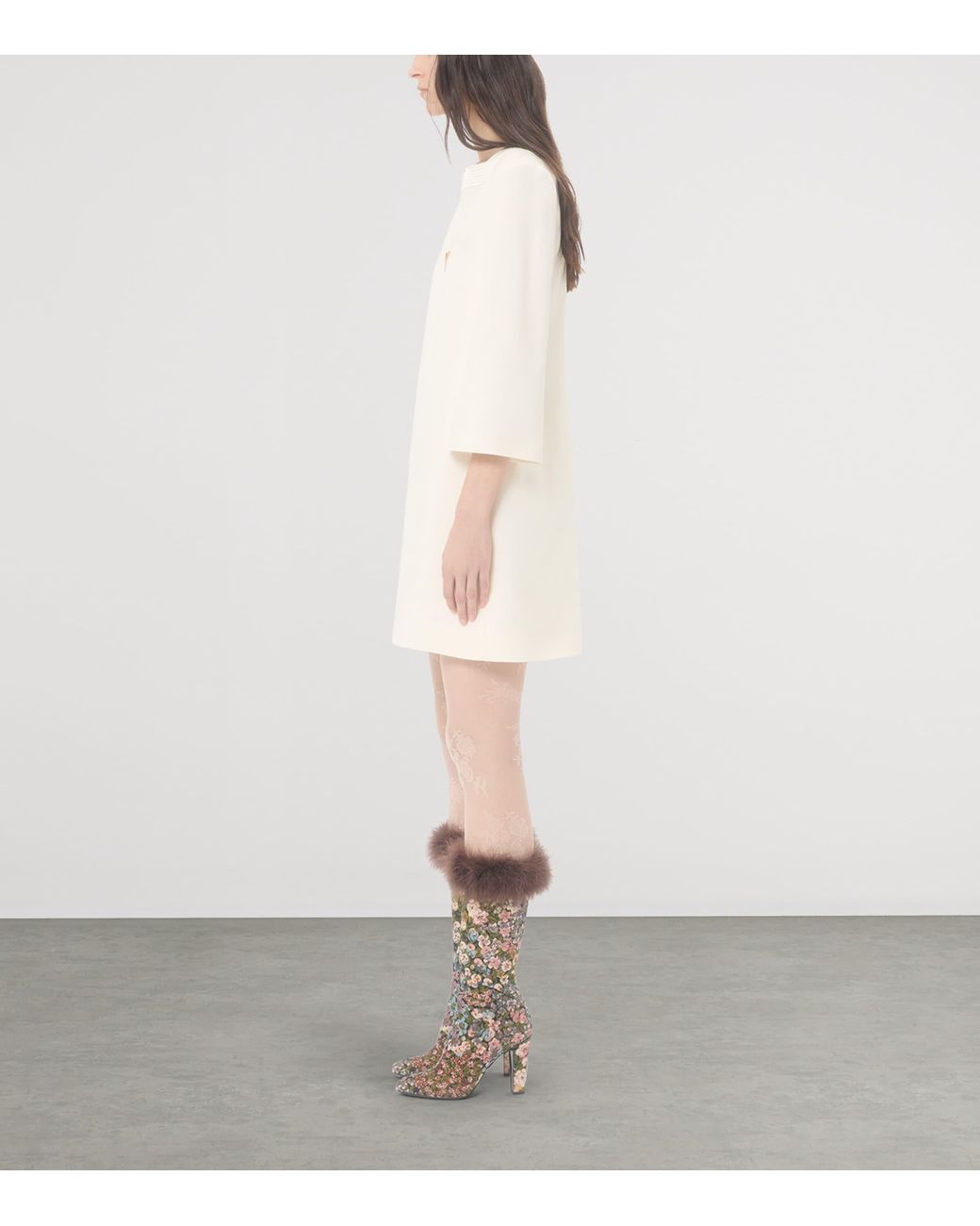 Valentino White Virgin Wool-Silk Mini Dress