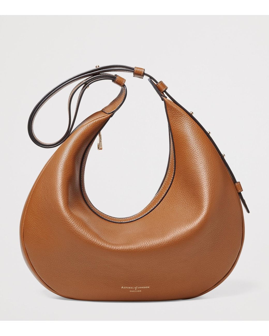 Aspinal Brown Large Soho Crescent Cross-Body Bag