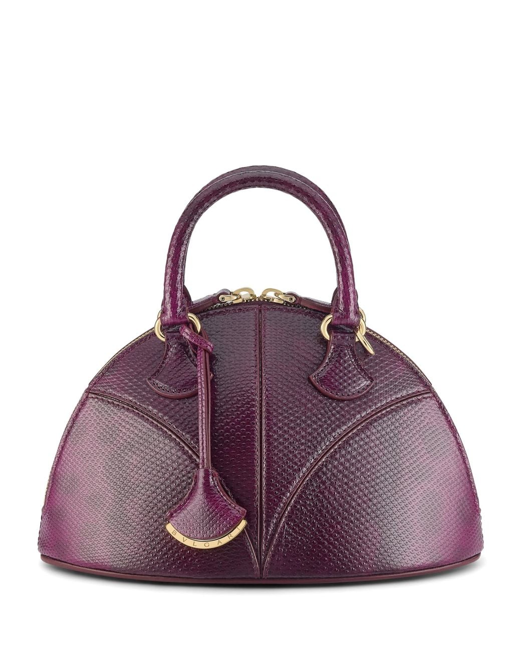 BVLGARI Purple Small Leather Marquise Top-Handle Bag