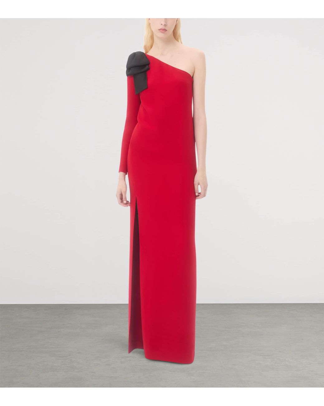Valentino Red Silk One-Shoulder Gown