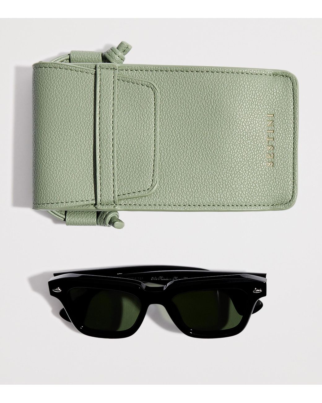 Sestini Eyewear Green Acetate Quattro Sunglasses for men