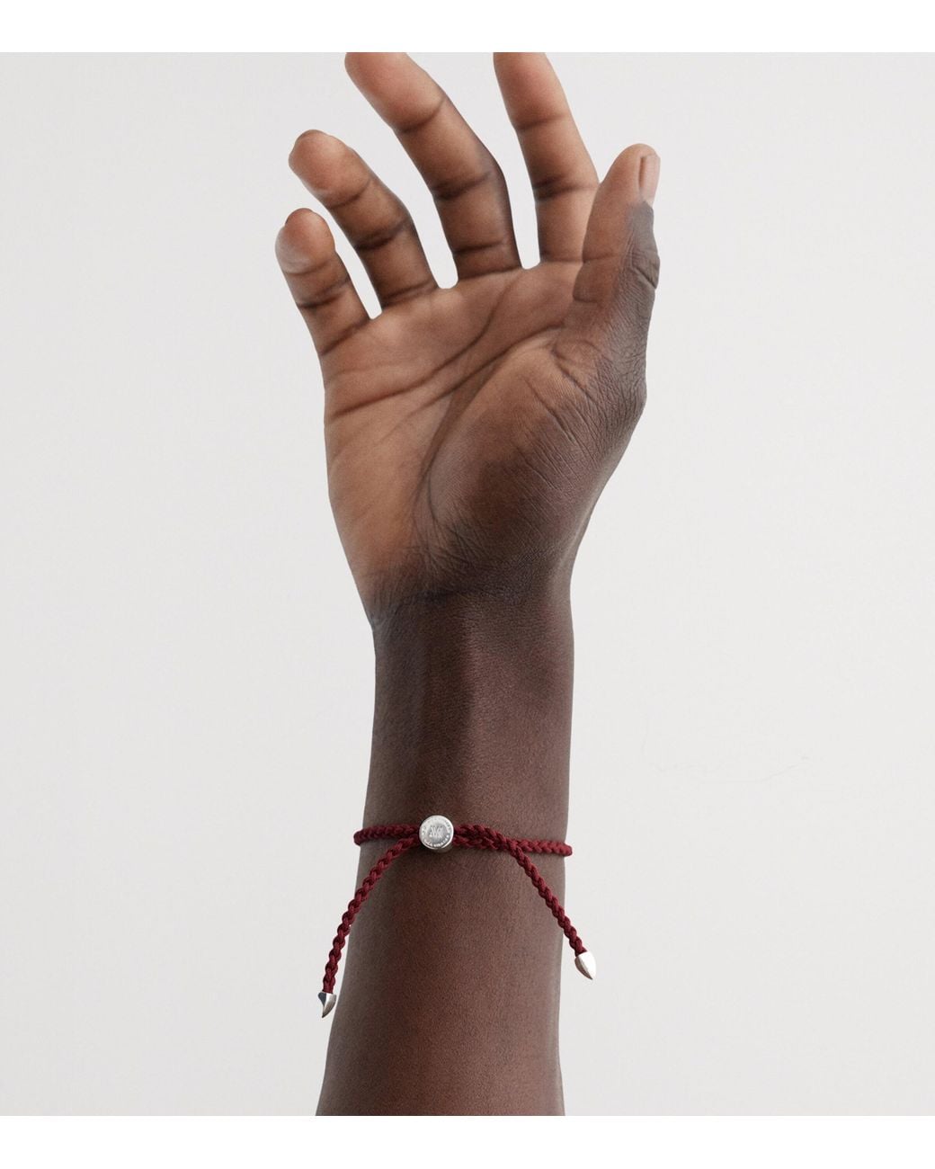 Monica Vinader Red Sterling Linear Bold Cord Bracelet for men