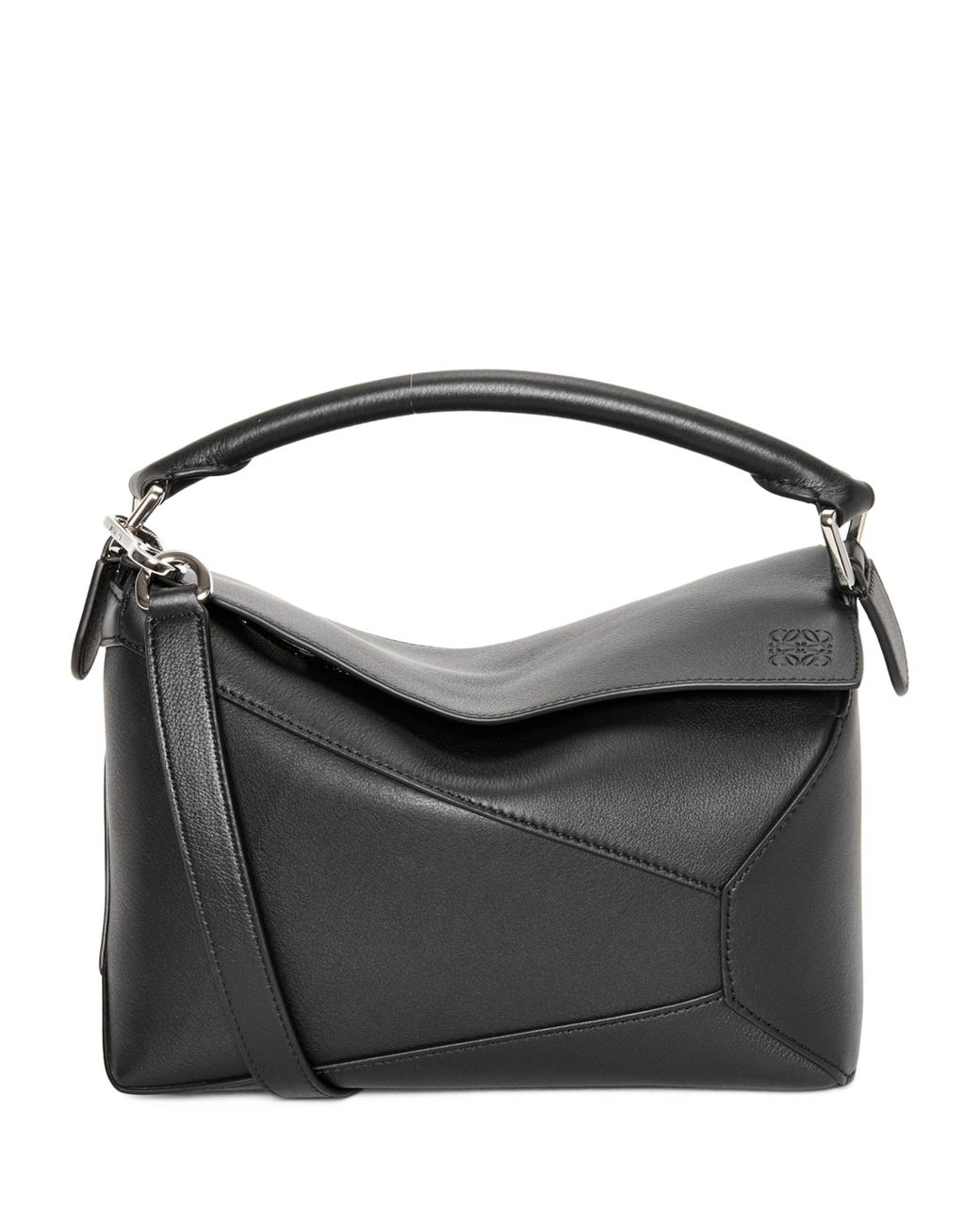 Loewe Black Small Leather Puzzle Edge Top-Handle Bag