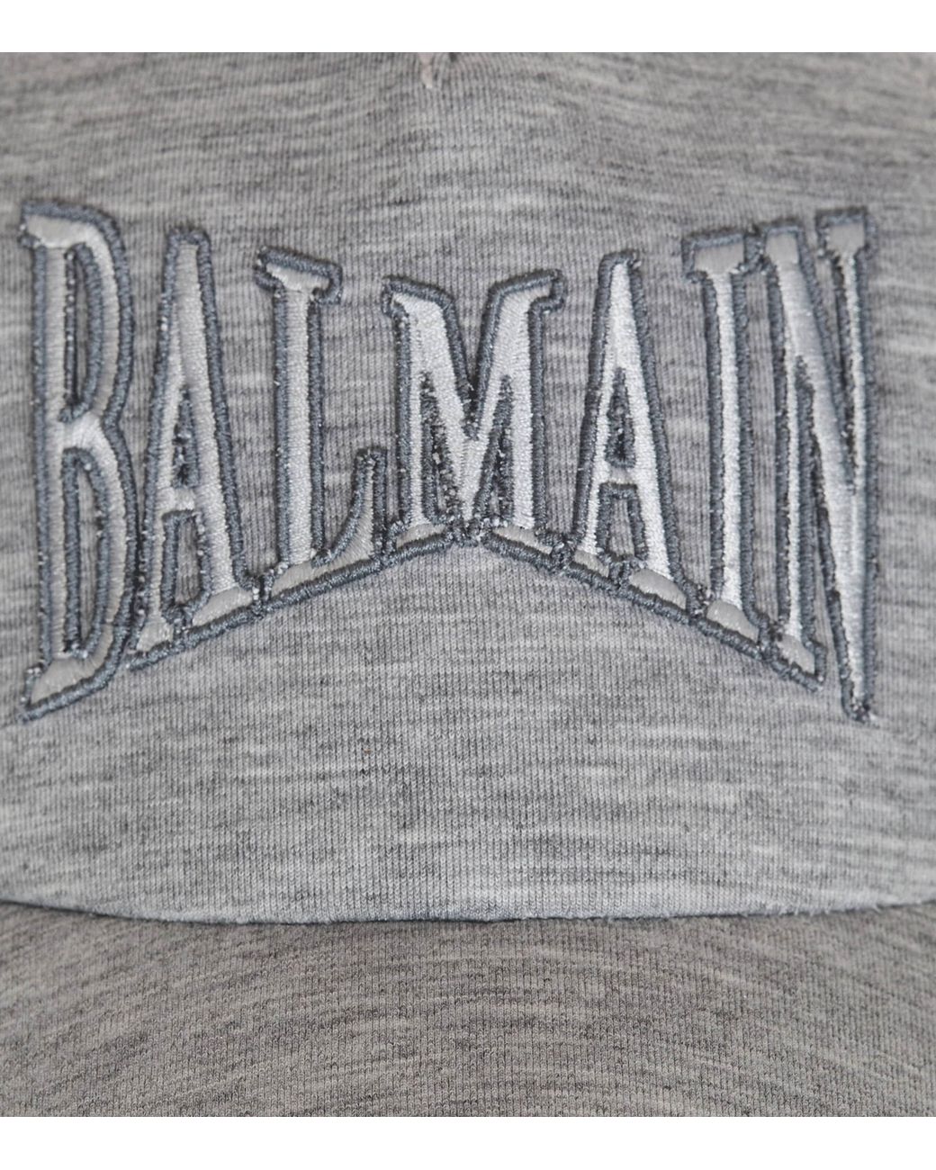 Balmain Gray Jersey Logo Baseball Cap for men