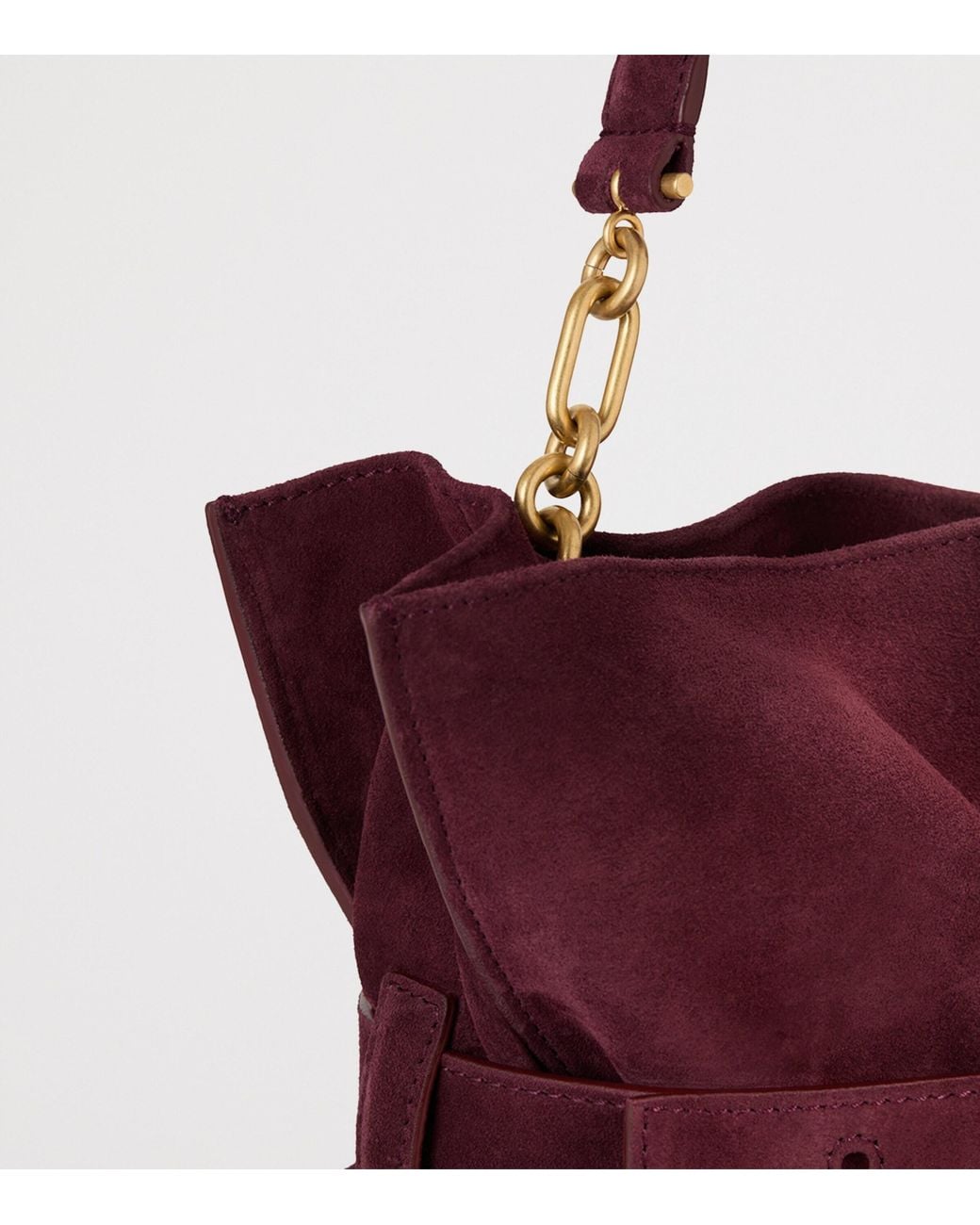 Balmain Purple Medium Suede Anthem Shoulder Bag