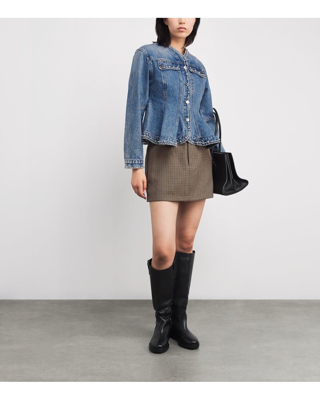 Sandro Blue Beaded Denim Jacket