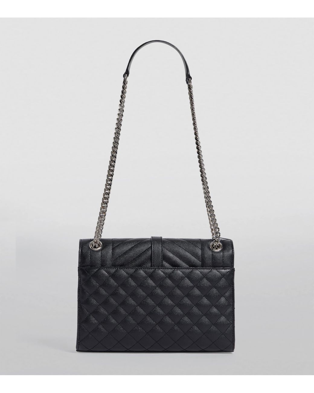 Saint Laurent Black Medium Envelope Matelassé Shoulder Bag
