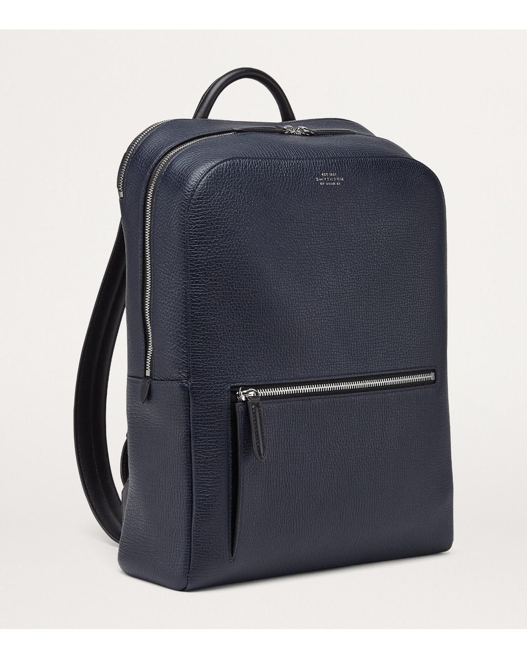 Smythson Blue Ludlow Leather Backpack for men