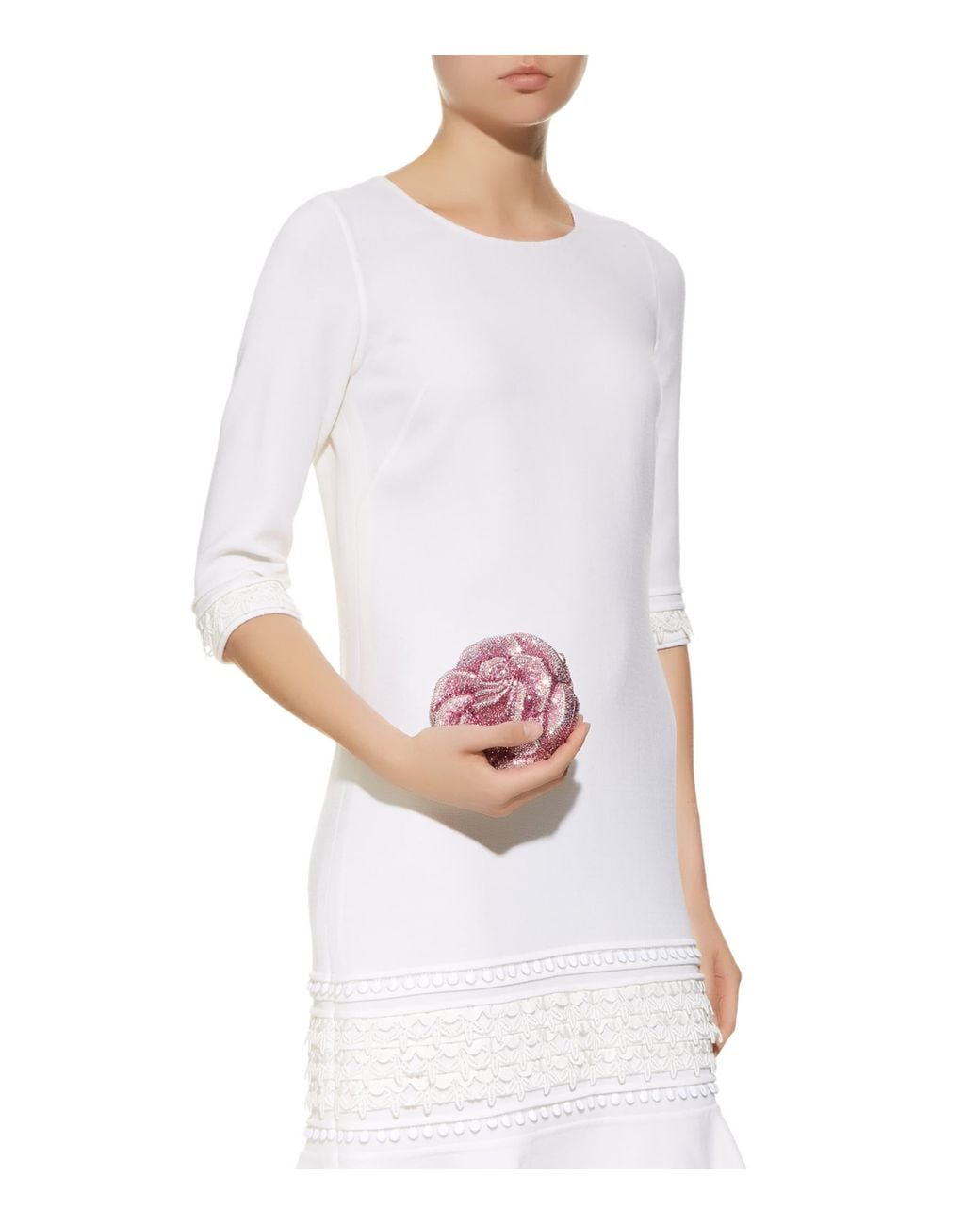 Judith Leiber Pink Rose Romance Clutch Bag