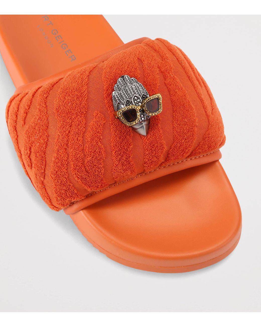 Kurt Geiger Orange Terry Eagle Puff Slides for men
