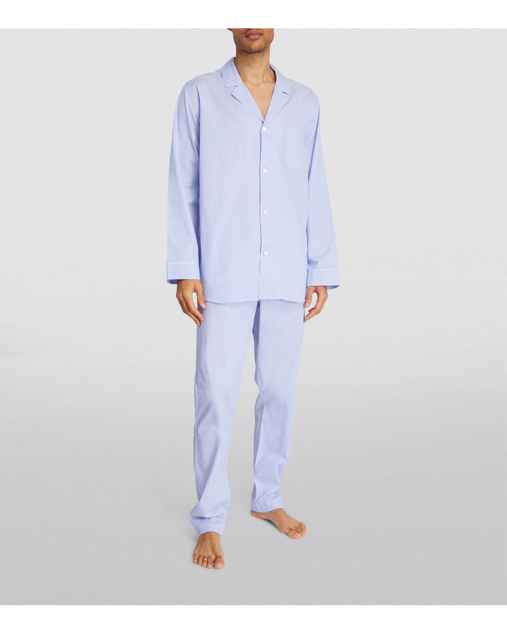 Zimmerli of Switzerland Blue Cotton Pyjama Set for men