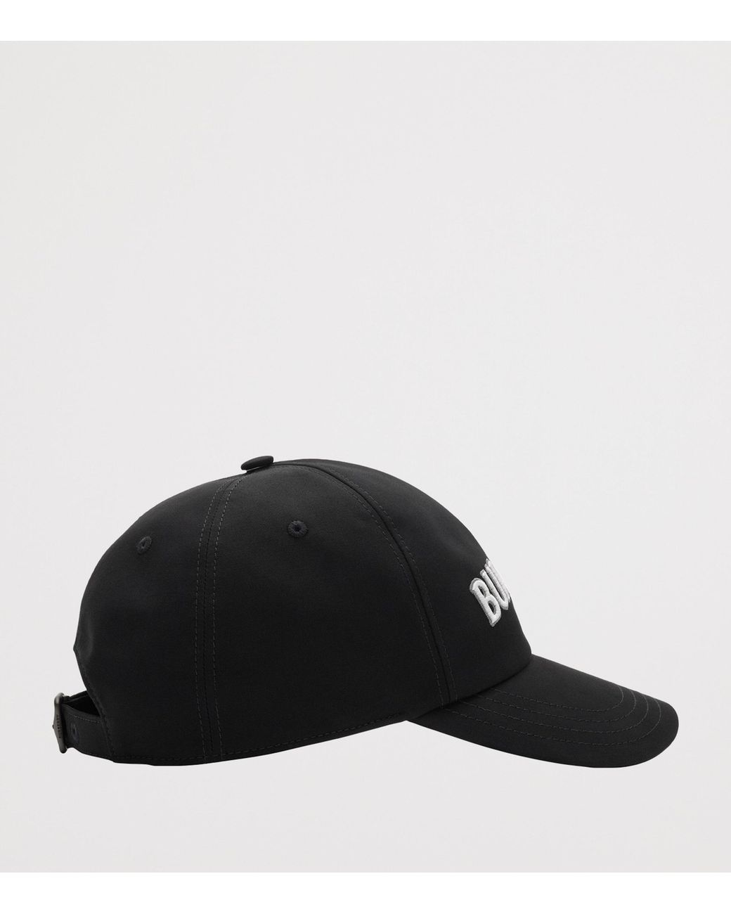 Burberry Black Cotton Gabardine Logo Baseball Cap for men