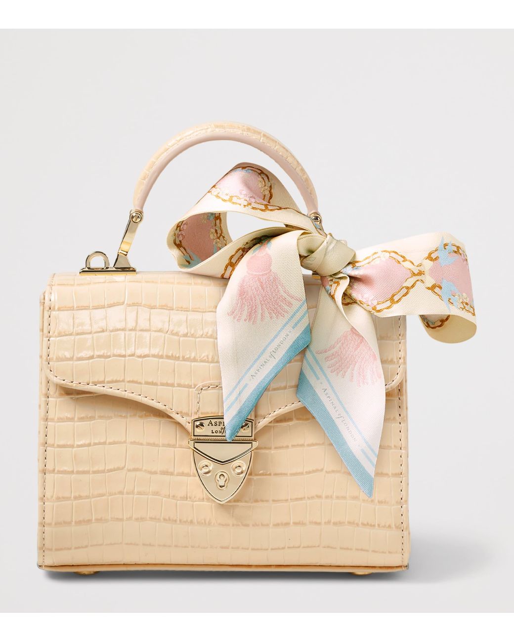 Aspinal Natural Mini Leather Mayfair Top-Handle Bag