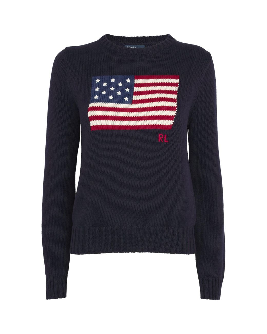 Polo Ralph Lauren Blue Cotton American Flag Sweater