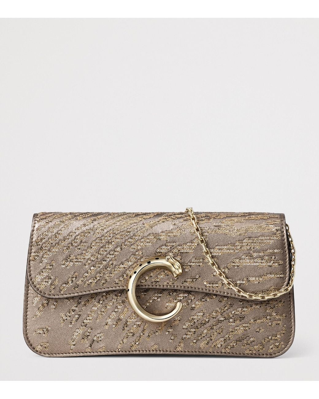 Cartier Natural Mini Sequinned Panthère C De Chain Bag