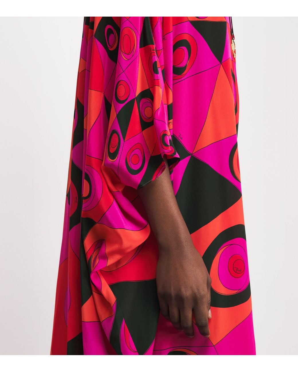 Emilio Pucci Pink Silk Occhi Maxi Kaftan