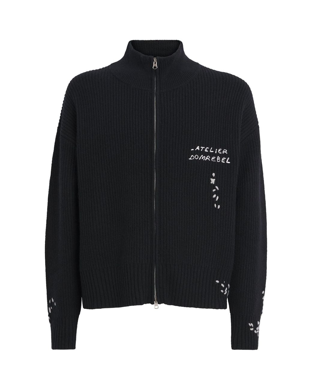DOMREBEL Black Wool-Blend Daddy Cardigan for men