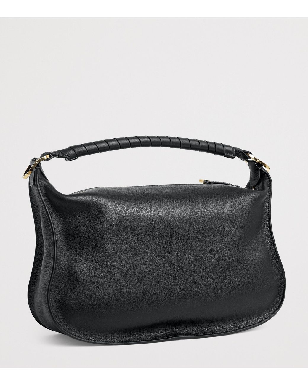 Chloé Black Small Leather Marcie Shoulder Bag