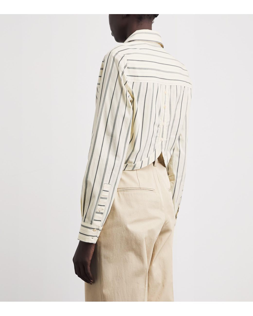 Claudie Pierlot White Cotton Poplin Stripe Shirt