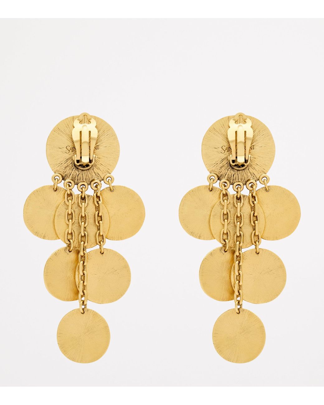 Saint Laurent Metallic Medallion Chandelier Clip-On Earrings