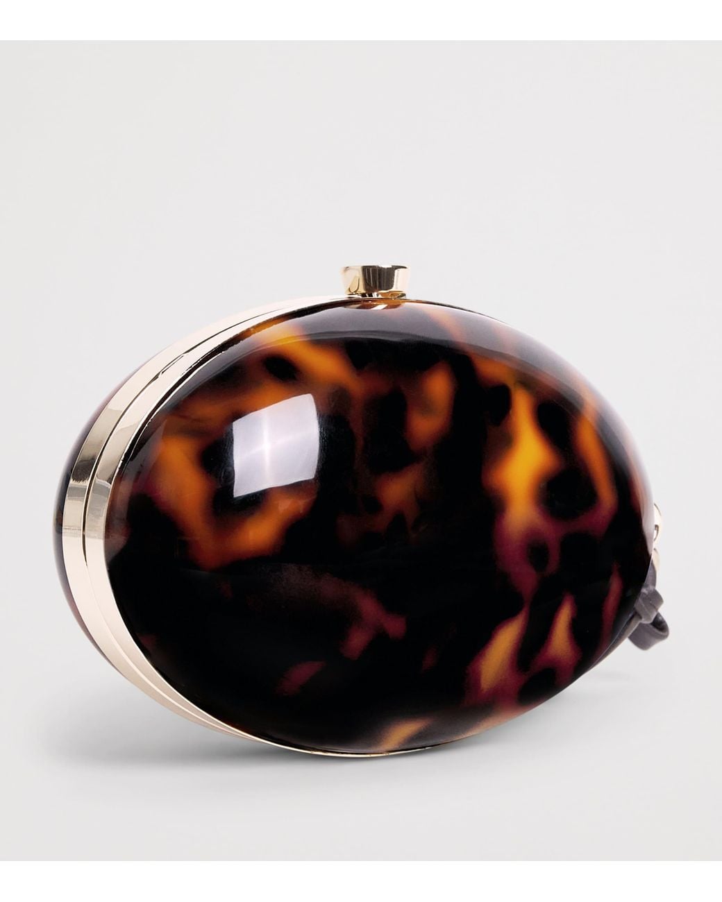 Self-Portrait Black Resin Pebble Clutch Bag