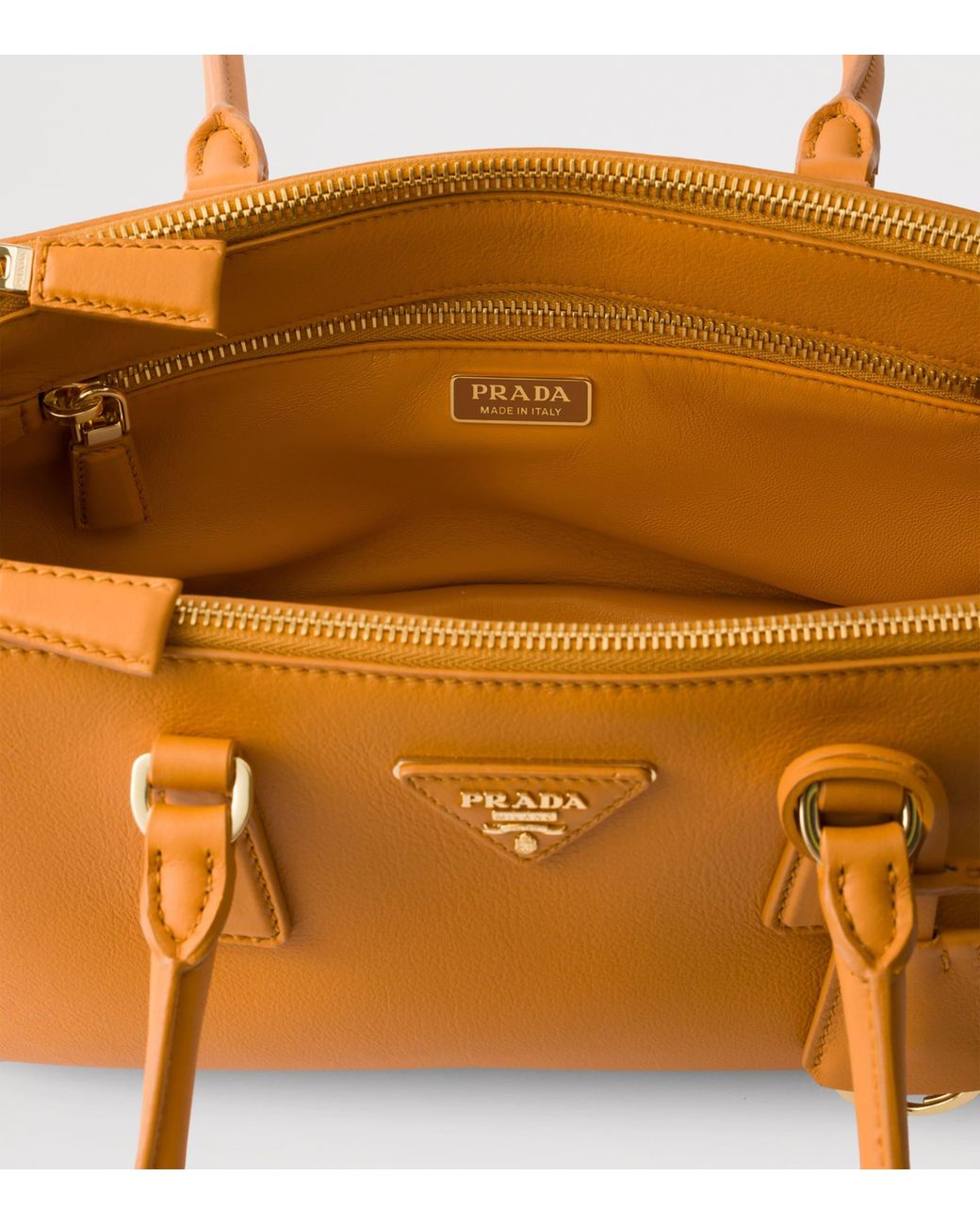 Prada Brown Medium Leather Galleria Top-Handle Bag
