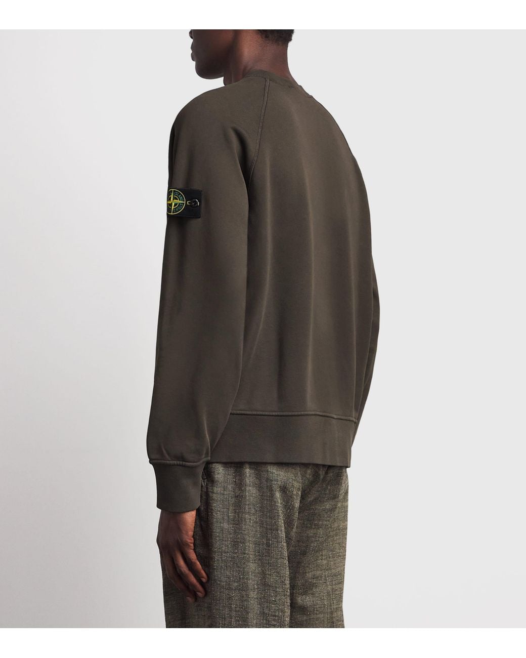 Stone Island Brown Cotton Compass Logo Sweatshirt for men