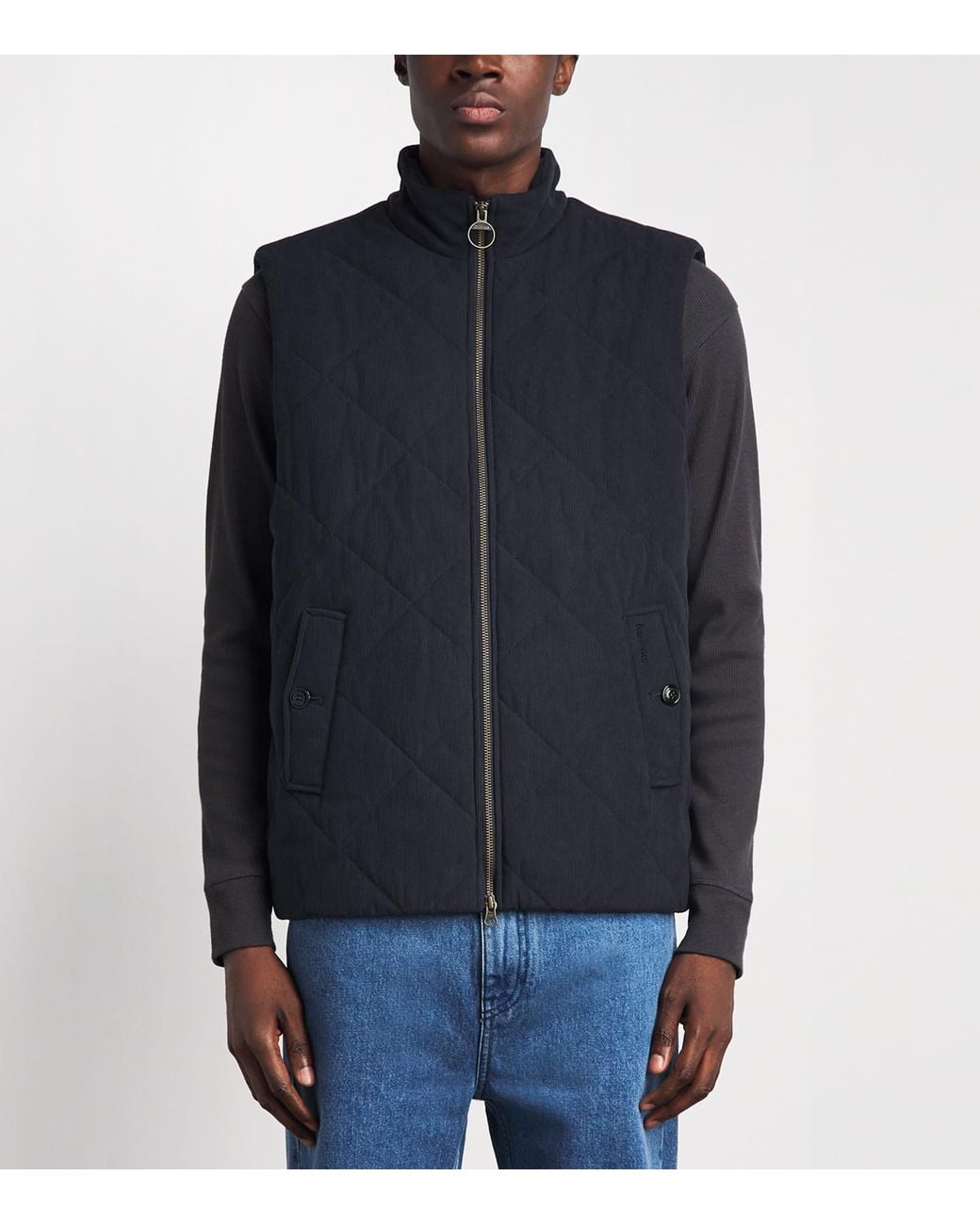 Barbour Blue Quilted Corden Gilet for men