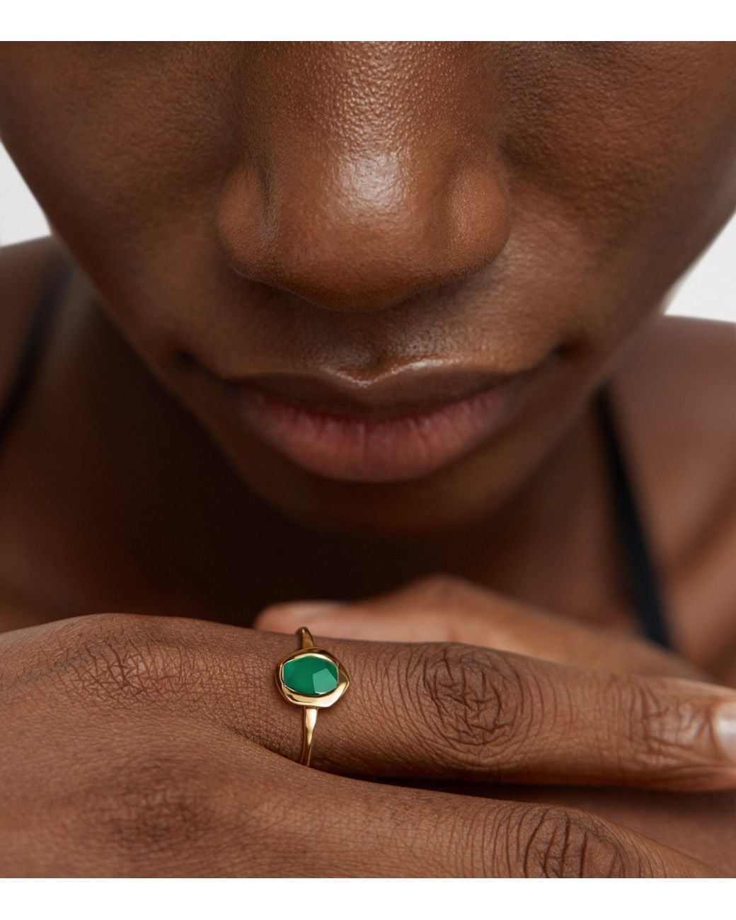 Monica Vinader Metallic Vermeil And Onyx Odyssey Ring